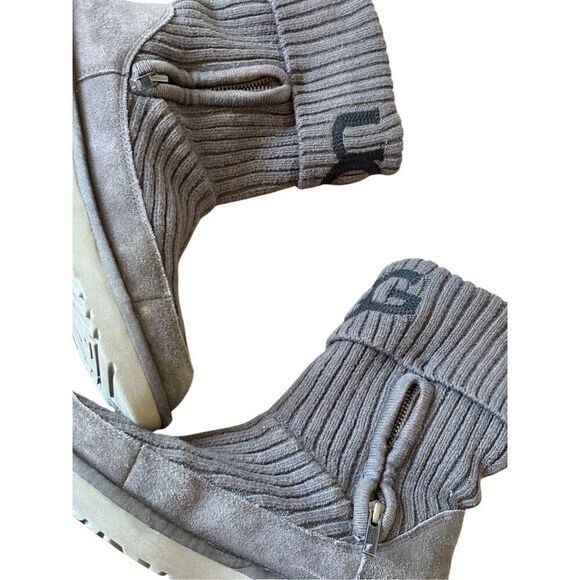 UGG Classic Knit Boots size 8 Gray Charcoal - Picture 6 of 11